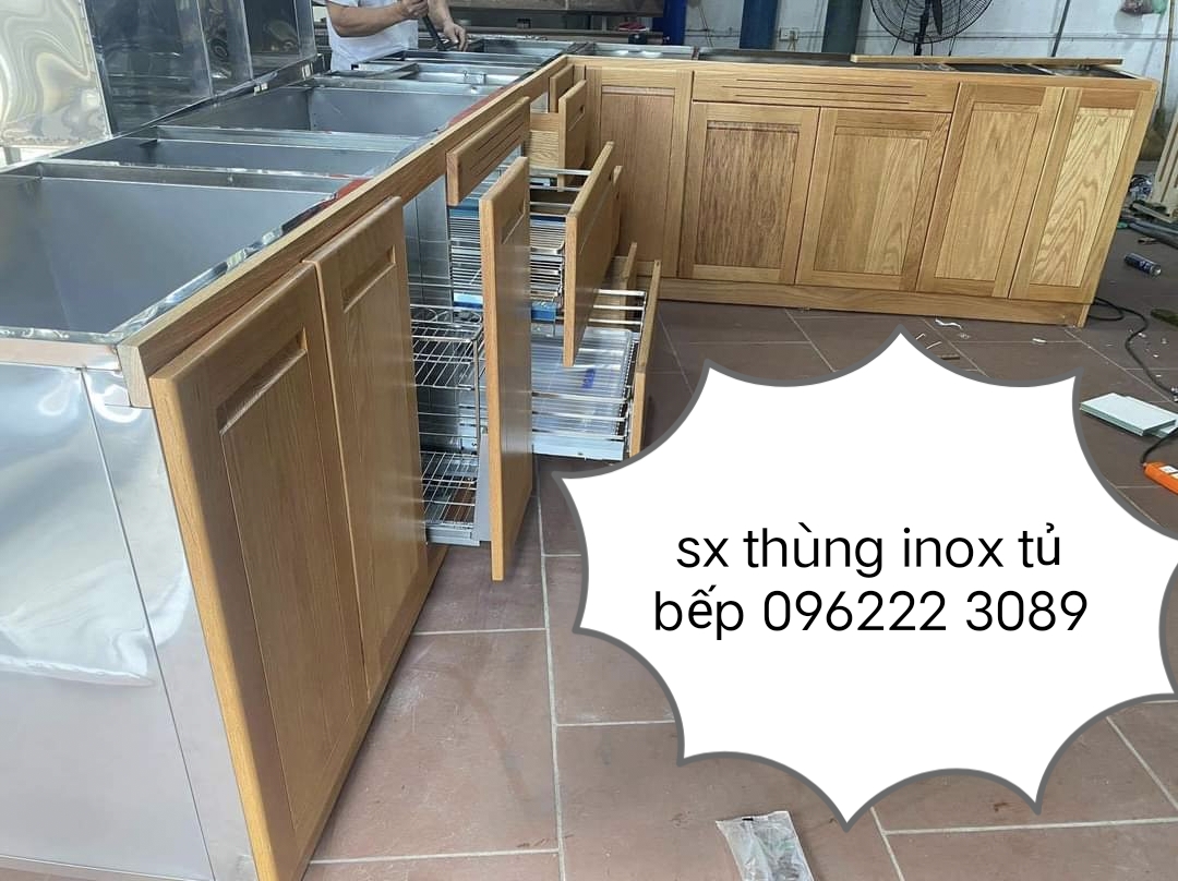 tủ bếp khung inox 304